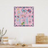 Poster Baby Kinder Roze Blauw (Keuken)