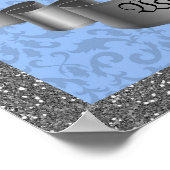 Poster Baby shower Boy, Prince boy, blauw, 16x20 (Hoek)