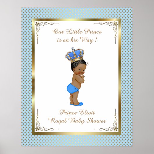 Poster Baby Shower Boy, Prince boy, blue, 16x20 (Voorkant)