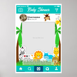 Póster Baby shower Instagram Custom Selfie Lijst Poster