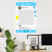 Póster Baby shower Instagram Custom Selfie Lijst Poster (Thuiskantoor)