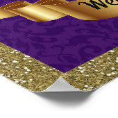 Poster Baby shower Meisje, prinses meisje, paars,1 (Hoek)