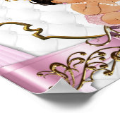 Poster Baby shower Meisje, prinses, roze, 8,5 x 11 (Hoek)