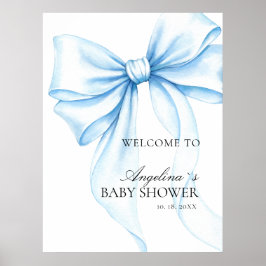 Poster baby shower met delicate strik.