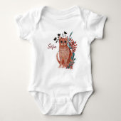 Poster baby shower rood en blauw met baby romper (Voorkant)