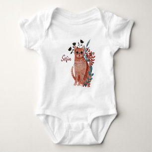 Poster babyshower rood en blauw met dieren baby  romper