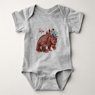 Poster babyshower rood en blauw met dieren baby  romper