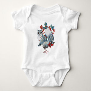 Poster babyshower rood en blauw met dieren baby  romper