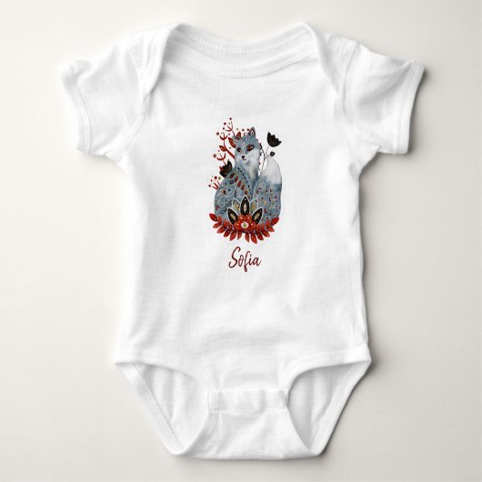 Poster babyshower rood en blauw met dieren romper (Voorkant)