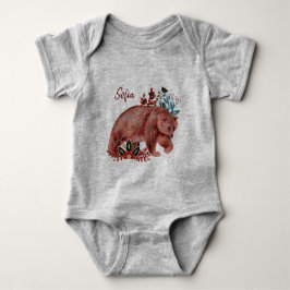 Poster babyshower rood en blauw met dierenbaby romper