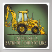 Poster backhoe operator Citaat (Voorkant)