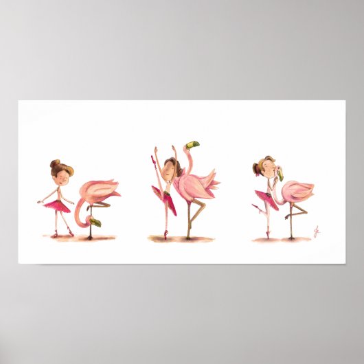 Poster bailarina e flamingo (Voorkant)