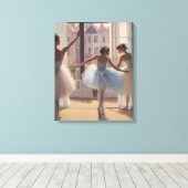 Póster Bailarinas frente a la ventana Canvas Afdruk (Insitu (Houten vloer))