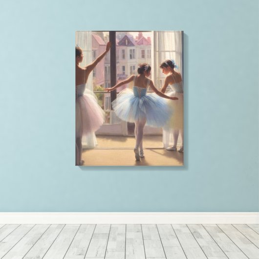 Póster Bailarinas frente a la ventana Canvas Afdruk (Insitu (Houten vloer))