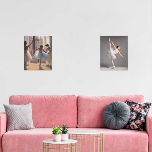 Póster Bailarinas frente a la ventana y Arabesco Muurkunst Sets (Woonkamer)