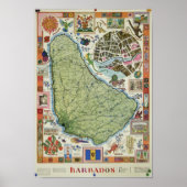  Poster Barbados Map (Voorkant)