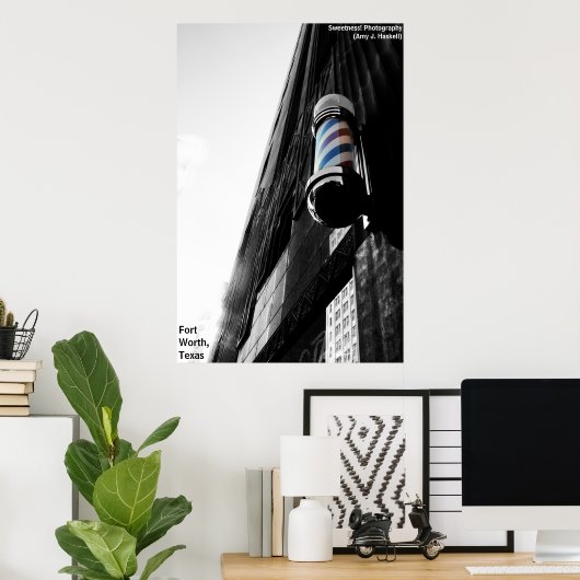 Poster Barber Shop Pole (Thuiskantoor)