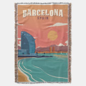  Poster Barcelona-strand Deken (Voorkant Verticaal)