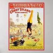 Poster Barnum & Bailey Circus Water Coney Island (Voorkant)
