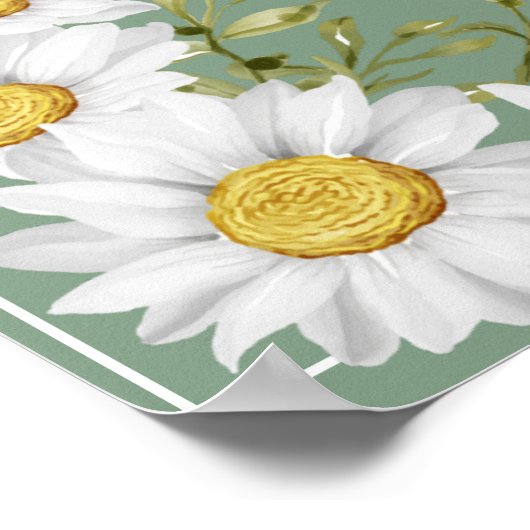 Poster Basil Green & White Daisies Honeymoon Fund (Hoek)
