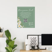 Poster Basil Green & White Daisies Honeymoon Fund (Thuiskantoor)