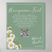 Poster Basil Green & White Daisies Honeymoon Fund (Voorkant)
