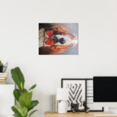 Poster Basset Hond met rood Stropdas (Thuiskantoor)