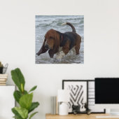 Poster Basset Hondon op het Zee (Thuiskantoor)