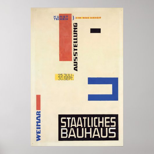 Poster Bauhaus Design Tentoonstelling 1923 Duitsla (Voorkant)