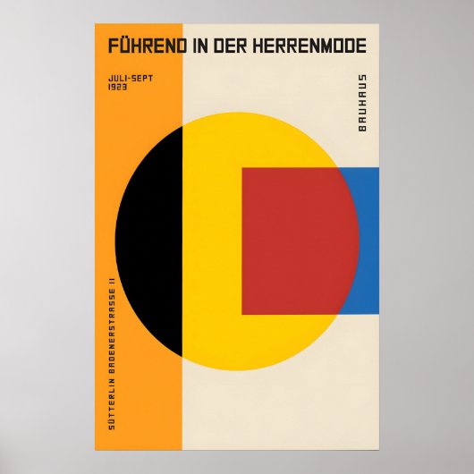 Poster Bauhaus Design Tentoonstelling 1923 Herenmo (Voorkant)