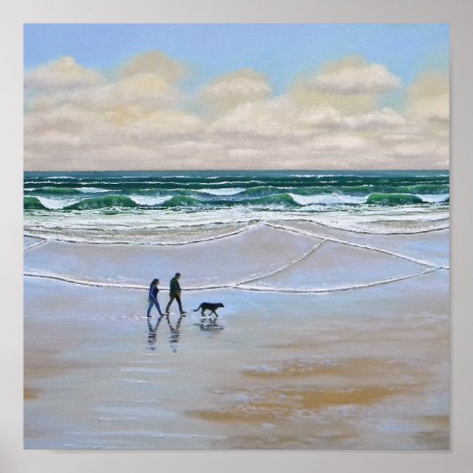 Poster ~ Beach Dog Walk (Voorkant)
