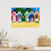 poster "Beach Huts" (Keuken)