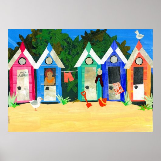 poster "Beach Huts" (Voorkant)
