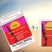 Poster Beach Retro van bruiloft Kaart
