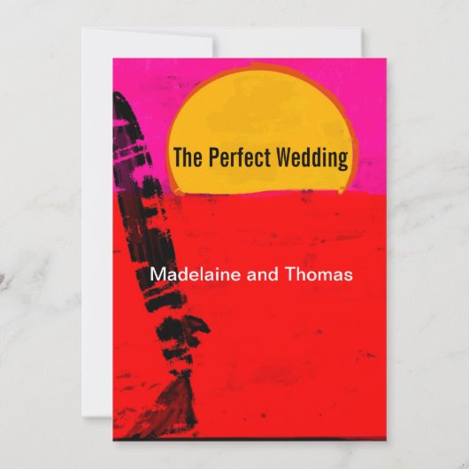 Poster Beach Retro van bruiloft Kaart (Achterkant)