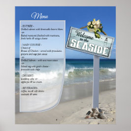 Poster Beach Wedding Menu