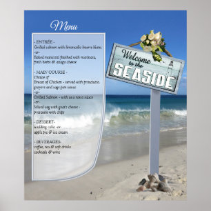 Poster Beach Wedding Menu