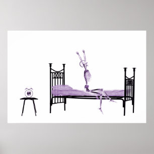 Poster - bedtijd X-Ray Skeleton Paars