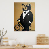 Poster  beer en fiets (Keuken)