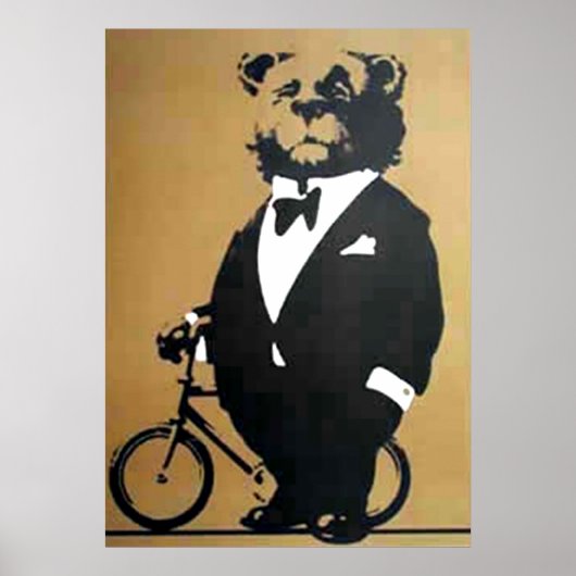 Poster  beer en fiets (Voorkant)