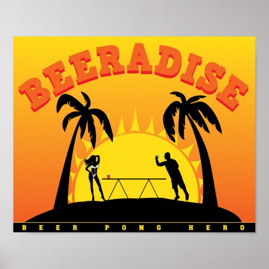 Poster Beeradise Beer Pong (Voorkant)