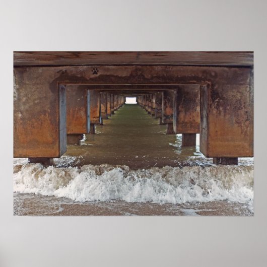 POSTER, "BENEATH HANALEI PIER" (KAUAI, HAWAII) POSTER (Voorkant)