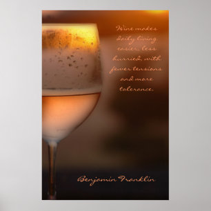 Poster: Benjamin Franklin Wine Quote Poster