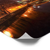 Poster Berlijn Duitsland Skyline Nacht Fernsehturm (Hoek)