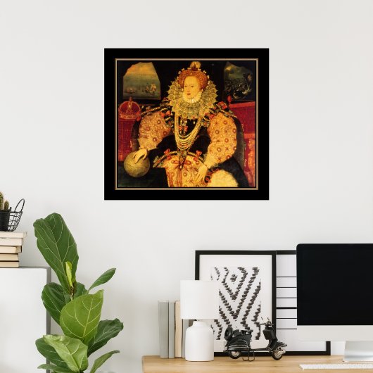 Poster beroemde  Elizabeth I van Engeland (Thuiskantoor)