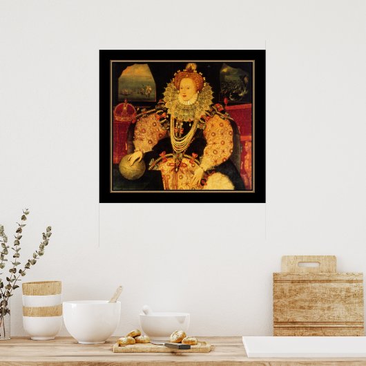 Poster beroemde  Elizabeth I van Engeland (Keuken)