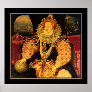 Poster beroemde  Elizabeth I van Engeland
