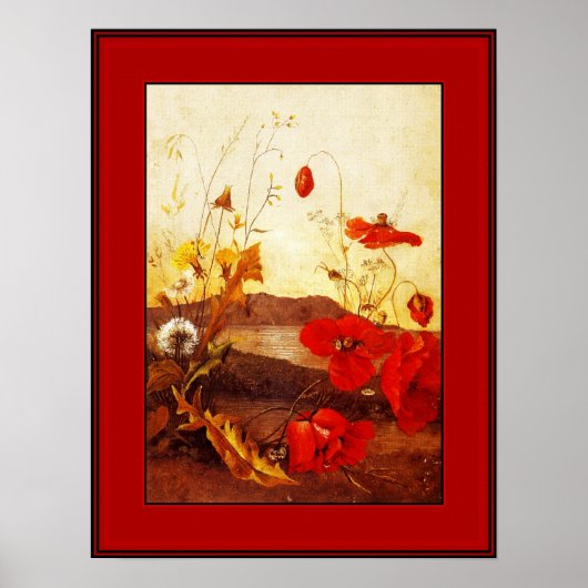 Poster Beroemde Kunstenaars 'Poppies' olieverf op (Voorkant)