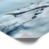 Poster bestrijdt vliegtuig over bergen (Hoek)