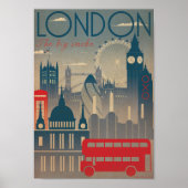 Poster - Bezoek Londen Engeland UK (Voorkant)